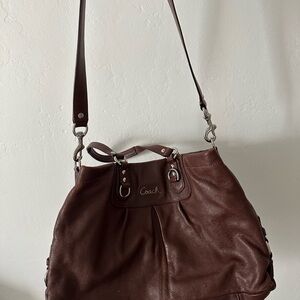 Coach Pink and Brown Leather Tag